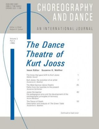 Kniha Dance Theatre of Kurt Jooss Suzanne K. Walther