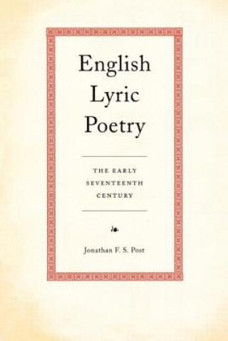 Knjiga English Lyric Poetry Jonathan Post