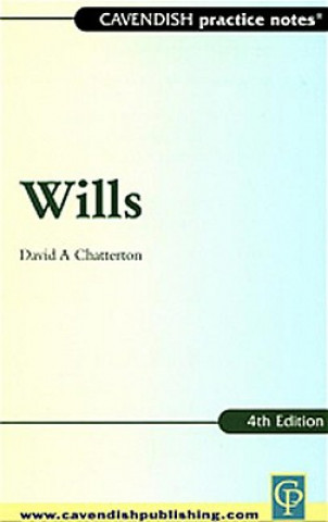 Książka Practice Notes on Wills David A. Chatterton