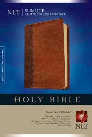 Carte NLT Slimline Center Column Reference Bible, Brown/Tan 