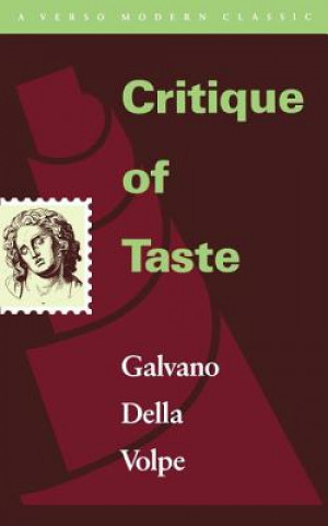 Buch Critique of Taste Galvano Della Volpe