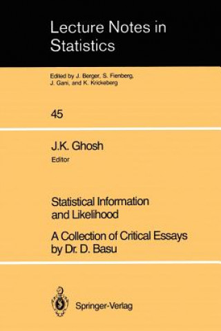 Kniha Statistical Information and Likelihood D. Basu