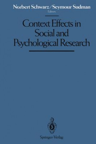 Kniha Context Effects in Social and Psychological Research Norbert Schwarz