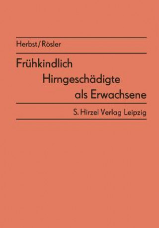 Book Fruhkindlich Hirngeschadigte ALS Erwachsene Alphons Herbst