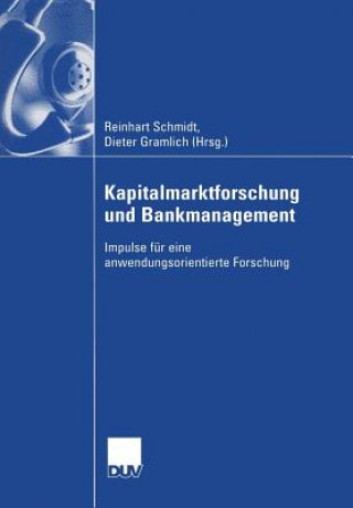 Knjiga Kapitalmarktforschung und Bankmanagement Dieter Gramlich