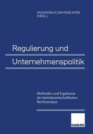 Kniha Regulierung und Unternehmenspolitik Hans Czap