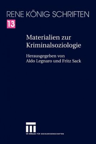 Könyv Materialien zur Kriminalsoziologie René König