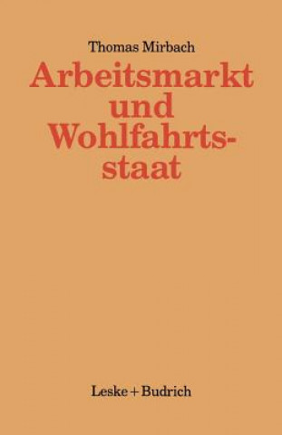 Kniha Arbeitsmarkt Und Wohlfahrtsstaat Thomas Mirbach