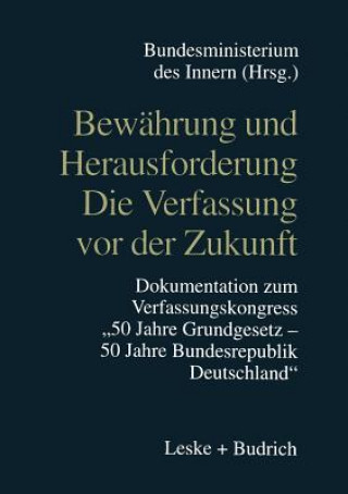 Kniha Bew hrung Und Herausforderung Die Verfassung VOR Der Zukunft Informations- und