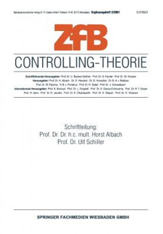 Knjiga Controlling-Theorie Horst Albach
