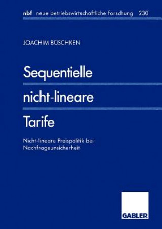 Book Sequentielle Nicht-lineare Tarife Joachim Büschken