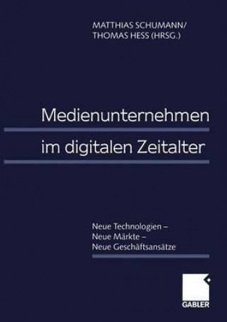 Kniha Medienunternehmen im Digitalen Zeitalter Thomas Hess