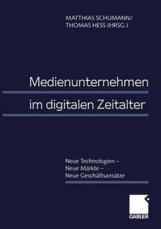 Knjiga Medienunternehmen im Digitalen Zeitalter Thomas Hess