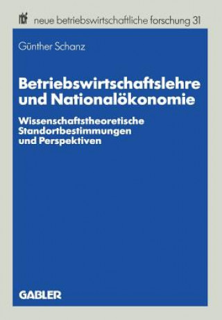 Knjiga Betriebswirtschaftslehre Und National konomie Günther Schanz