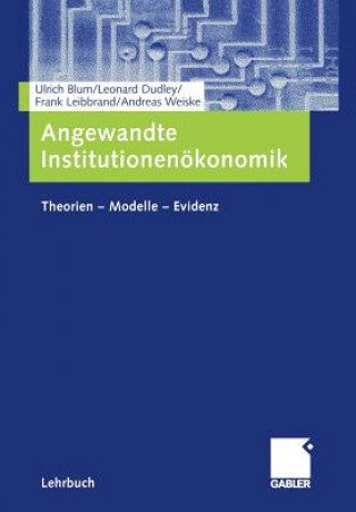 Libro Angewandte Institutionenokonomik Ulrich Blum