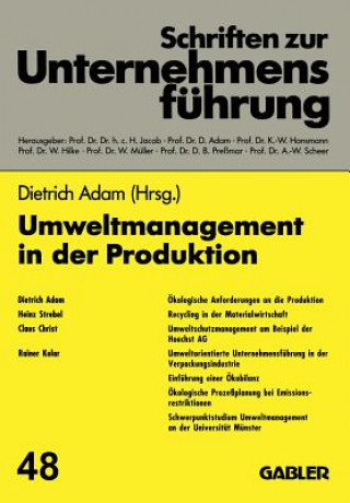 Książka Umweltmanagement in Der Produktion Dietrich Adam