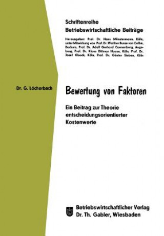 Książka Bewertung von Faktoren Gerhard Löcherbach