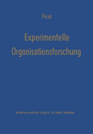 Książka Experimentelle Organisationsforschung Arnold Picot