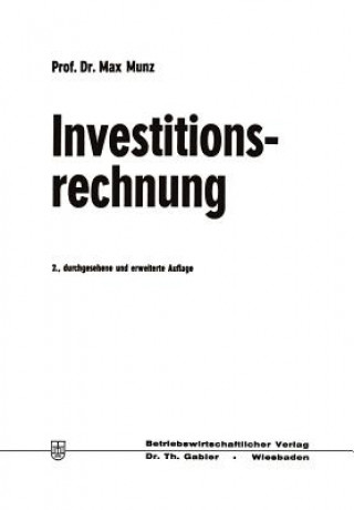 Könyv Investitionsrechnung Max Munz