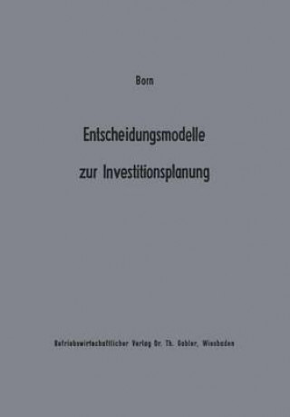 Kniha Entscheidungsmodelle Zur Investitionsplanung Axel Born