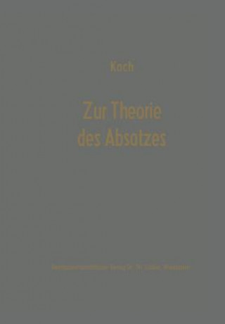 Kniha Zur Theorie Des Absatzes Helmut Koch