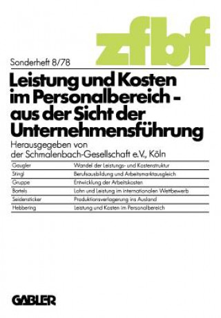 Livre Leistung Und Kosten Im Personalbereich Schmalenbach-Gesellschaft