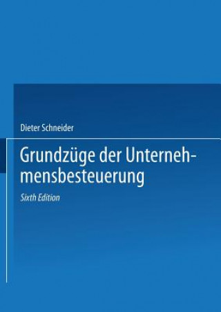 Könyv Grundz ge Der Unternehmensbesteuerung Dieter Schneider