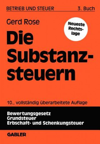 Kniha Die Substanzsteuern Gerd Rose