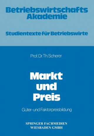 Kniha Markt Und Preis Theo Scherer