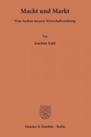Book Macht und Markt. Joachim Kahl