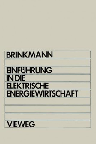 Libro Einf hrung in Die Elektrische Energiewirtschaft Karl Brinkmann