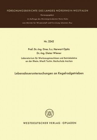 Livro Lebensdaueruntersuchungen an Kegelradgetrieben Herwart Opitz