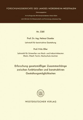 Książka Erforschung Gesetzm  iger Zusammenh nge Zwischen Funktionellen Und Konstruktiven Gestaltungsm glichkeiten Helmut Domke