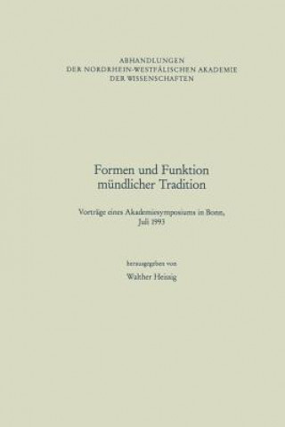 Carte Formen Und Funktion Mundlicher Tradition Walther Heissig
