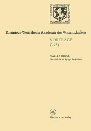 Book Das Gedicht ALS Spiegel Der Dichter Walter Hinck