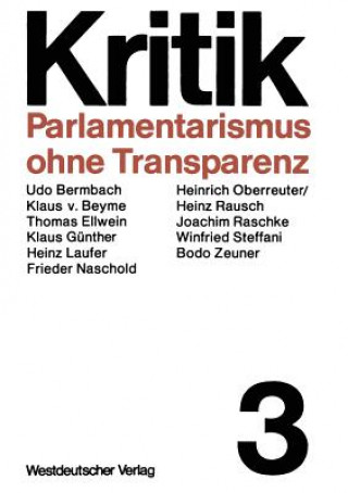 Kniha Parlamentarismus Ohne Transparenz Winfried Steffani