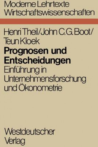 Buch Prognosen Und Entscheidungen Henri Theil