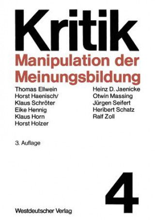 Livre Manipulation Der Meinungsbildung Ralf Zoll