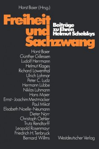 Kniha Freiheit und Sachzwang Horst Baier