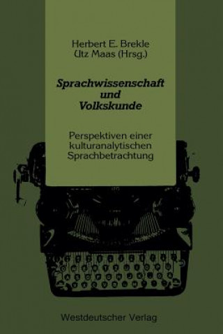Carte Sprachwissenschaft Und Volkskunde Herbert E. Brekle