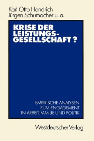 Knjiga Krise Der Leistungsgesellschaft? Karl Otto Hondrich