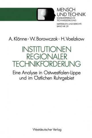 Kniha Institutionen Regionaler Technikfoerderung Arno Klönne
