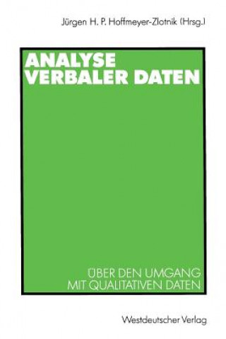 Kniha Analyse Verbaler Daten Jürgen H. P. Hoffmeyer-Zlotnik