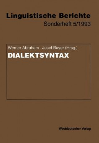 Buch Dialektsyntax Werner Abraham