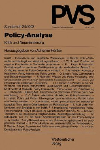 Könyv Policy-Analyse Adrienne Héritier