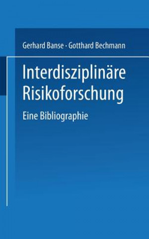 Book Interdisziplinare Risikoforschung Gerhard Banse