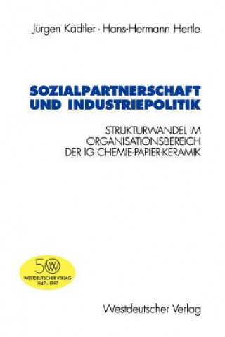 Kniha Sozialpartnerschaft und Industriepolitik Jürgen Kädtler