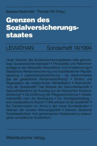Kniha Grenzen Des Sozialversicherungsstaates Thomas Olk