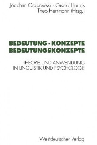 Książka Bedeutung * Konzepte Bedeutungskonzepte Joachim Grabowski