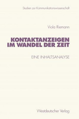 Книга Kontaktanzeigen Im Wandel Der Zeit Viola Riemann